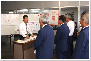 始業前点呼風景